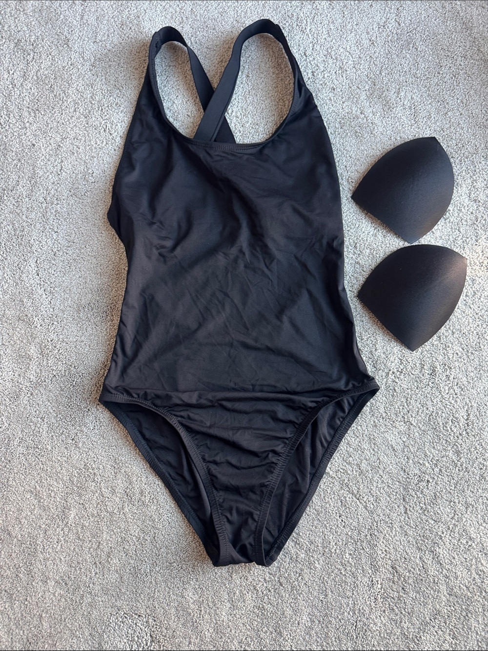 Andie Black One-Piece Swimsuit with Crossback Straps